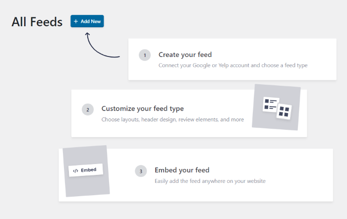 3 step guided flow testimonial feed