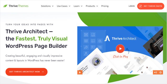 thrive architect website building tool