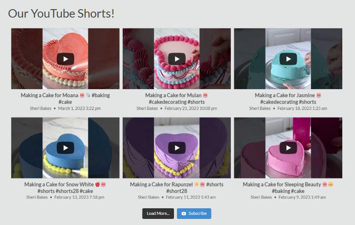 example youtube shorts feed