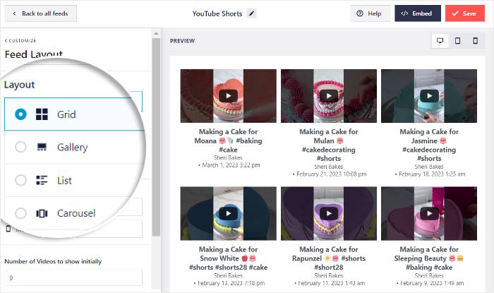 layout options for smash balloon