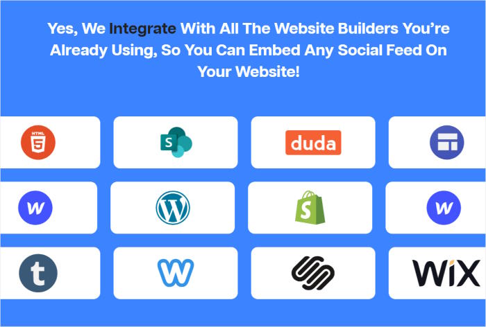 supported website builders sociablekit