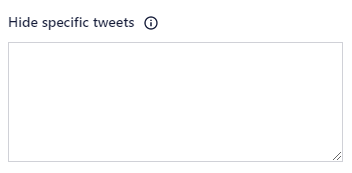 Hide specific tweets setting box