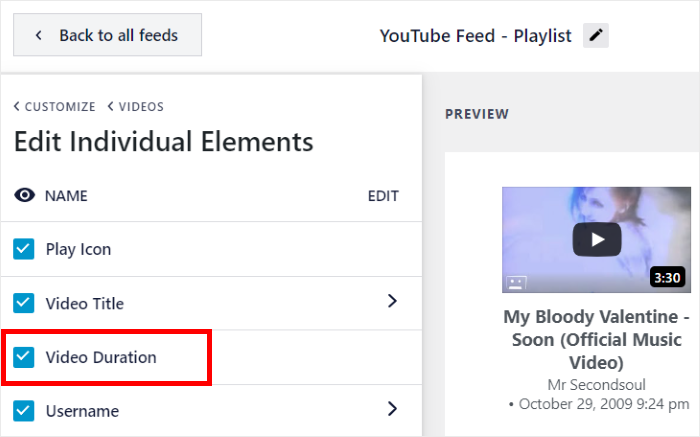 video duration youtube feed update