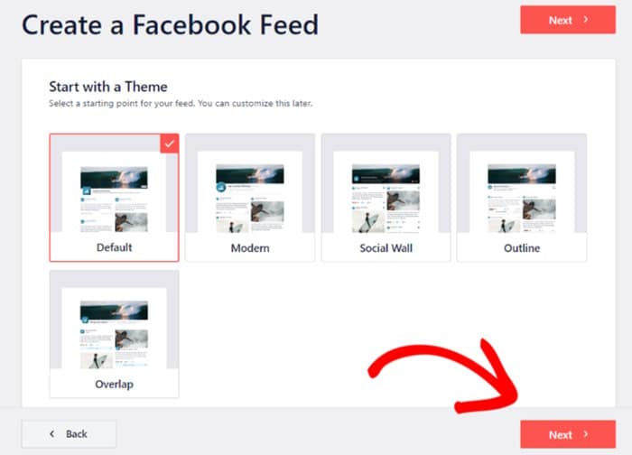 facebook feed select your theme