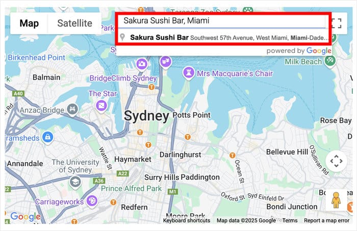 search for your google business listing