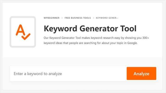 wpbeginner keyword generator