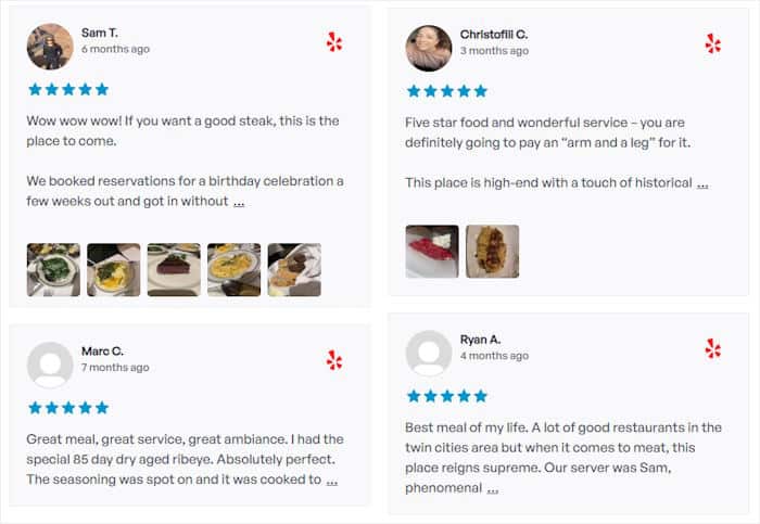 embed yelp reviews example