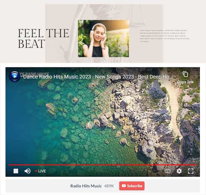 embed live stream with youtube handle