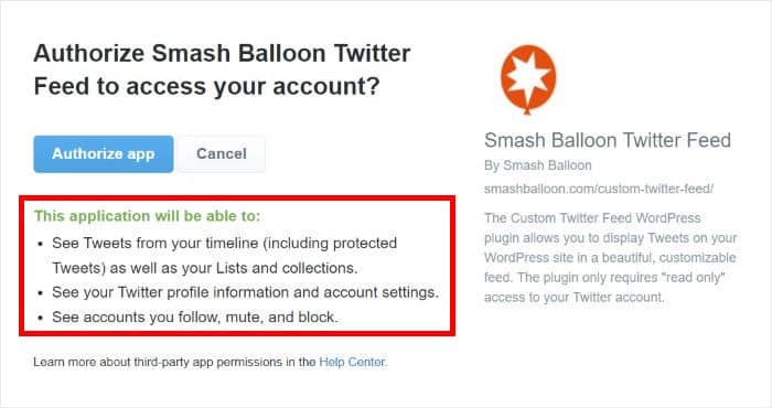 read only access smash balloon