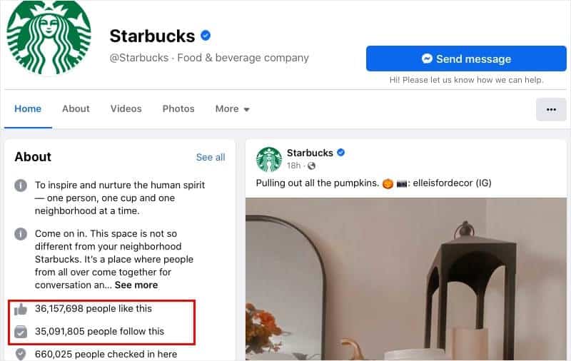 starbucks facebook page