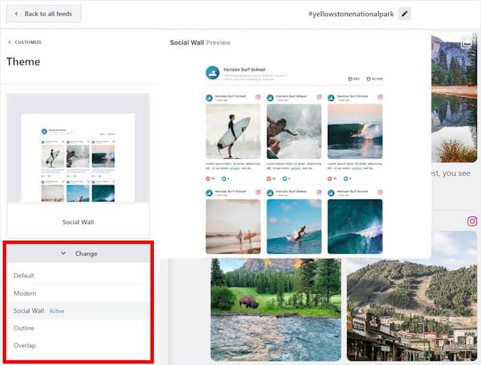 change your feed theme instagram