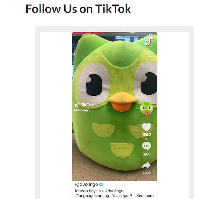 embed tiktok video manually