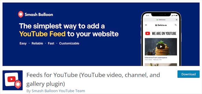 feeds for youtube free plugin