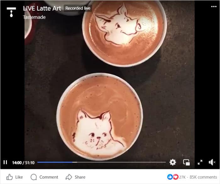 example livestream to promote brand on facebook