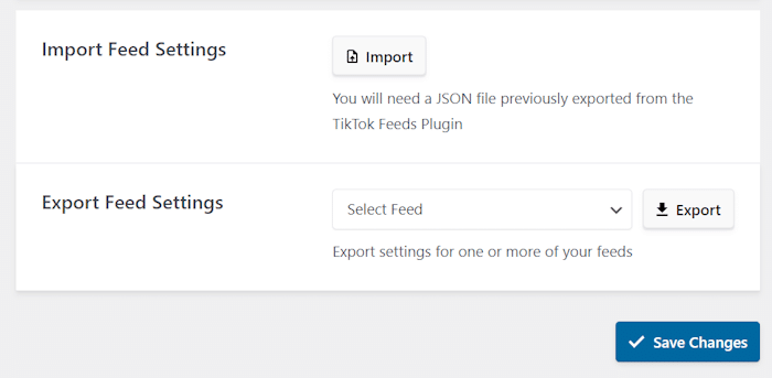 import and export feeds