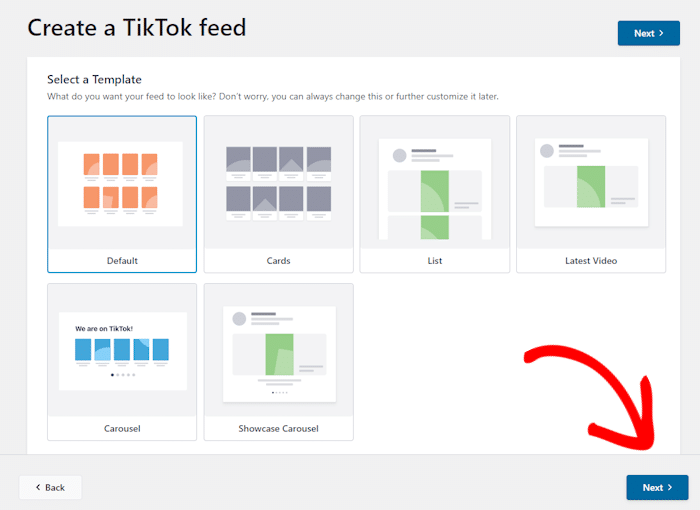 select your feed template tiktok