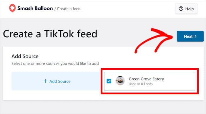 select your tiktok source