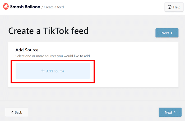 tiktok feed pro add source