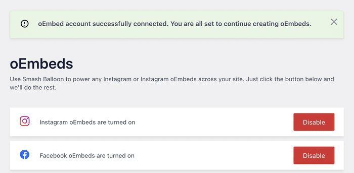 enabled oembeds for facebook and instagram