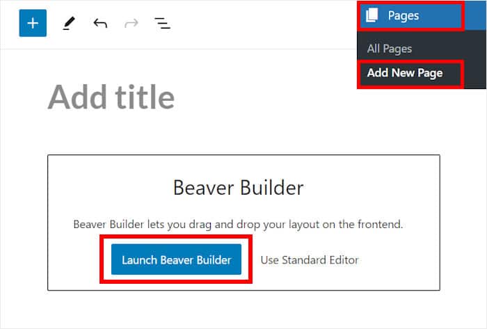 open beaver builder page