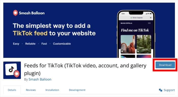 feeds for tiktok download free plugin