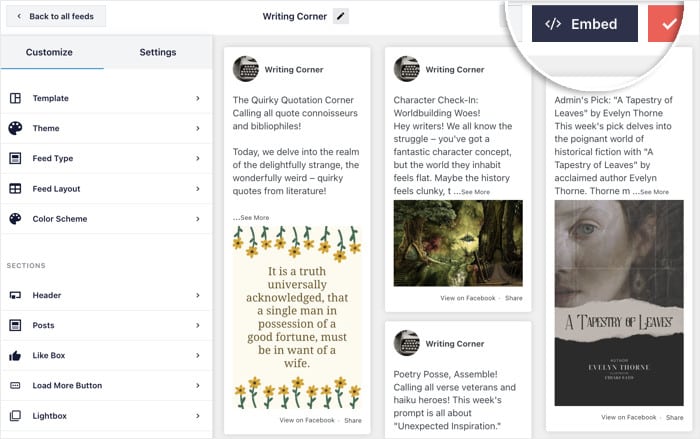 embed your feed facebook feed pro