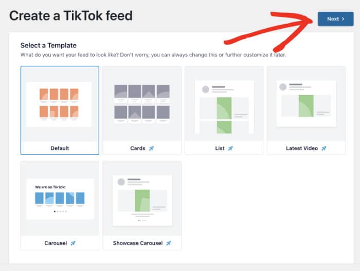 templates available in tiktok feed pro