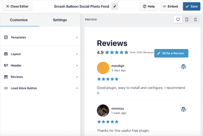 live feed editor for wordpress reviews