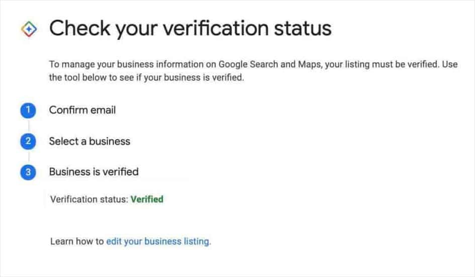 confirm verification google business