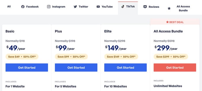 tiktok feed pro pricing options