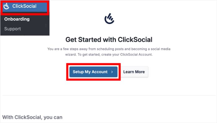 onboarding clicksocial