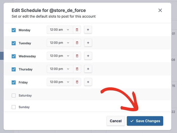 save your schedule for facebook