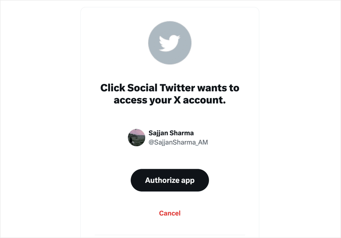 connect to twitter clicksocial