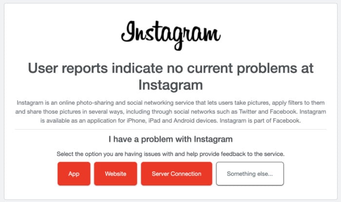 instagram downdetector