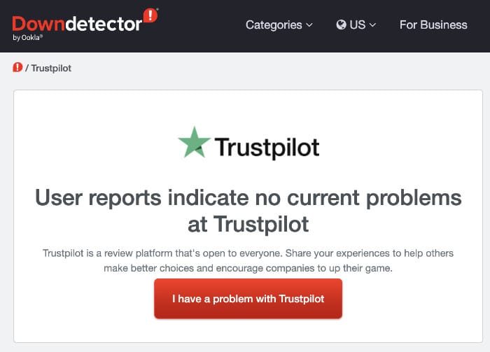 downdetector for trustpilot