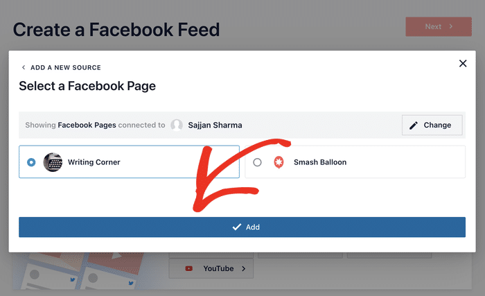 confirm your source for facebook feeds