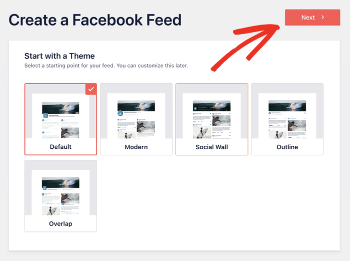 select your facebook feed theme