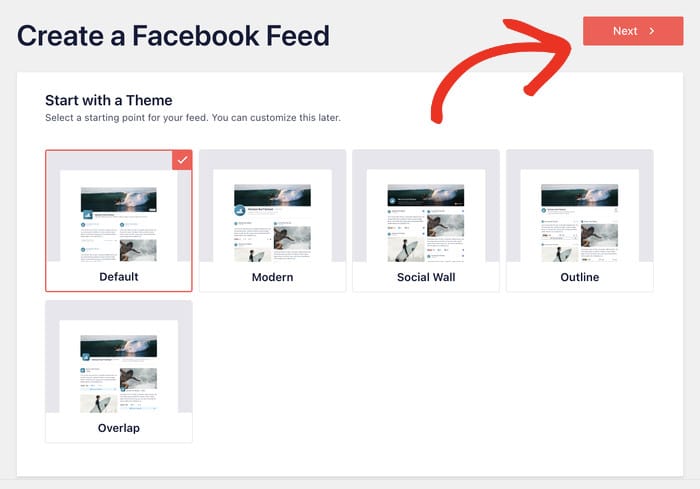 select your facebook theme for widget