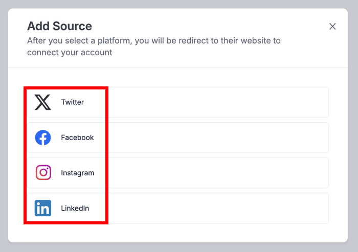 add social media platform to clicksocial