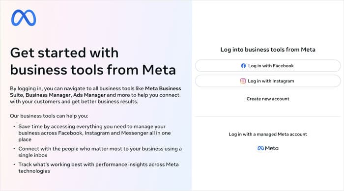 get started with meta business suite