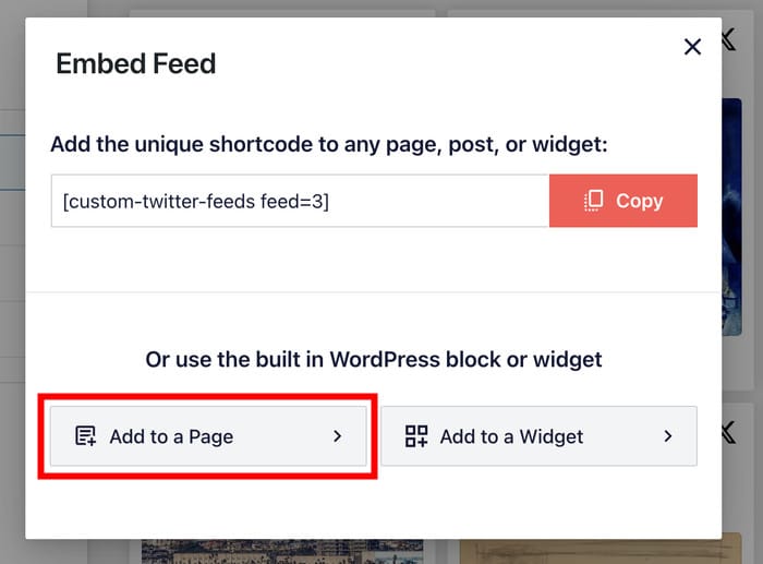 start adding the twitter list to a page