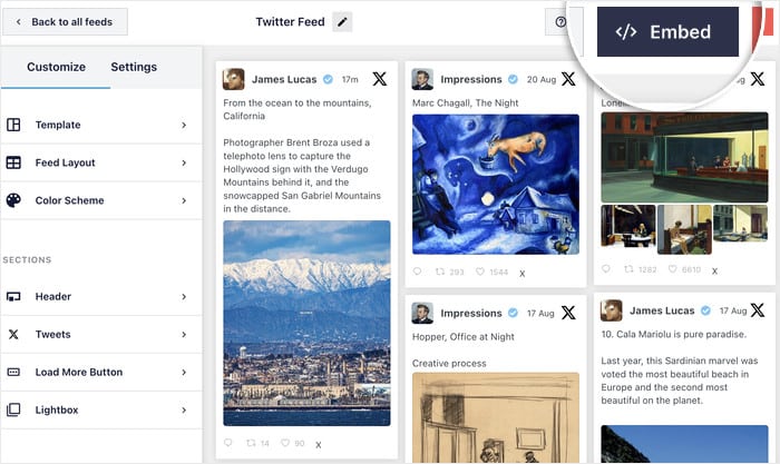 start embedding your twitter list feed