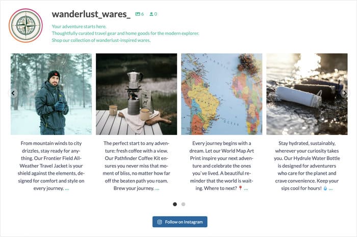 your instagram story feed displayed on your website
