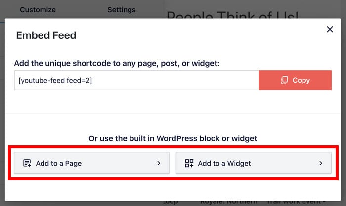 embed options for your youtube search results