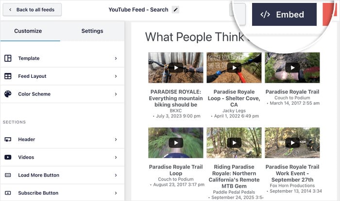 embed your youtube search results in wordpress