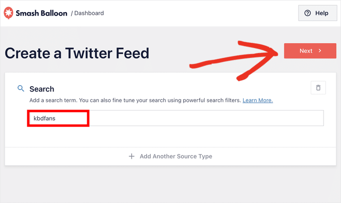 enter search term for your twitter search