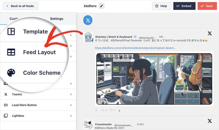 start editing your x search feed layout