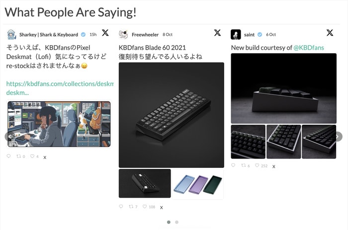 twitter search results on a website