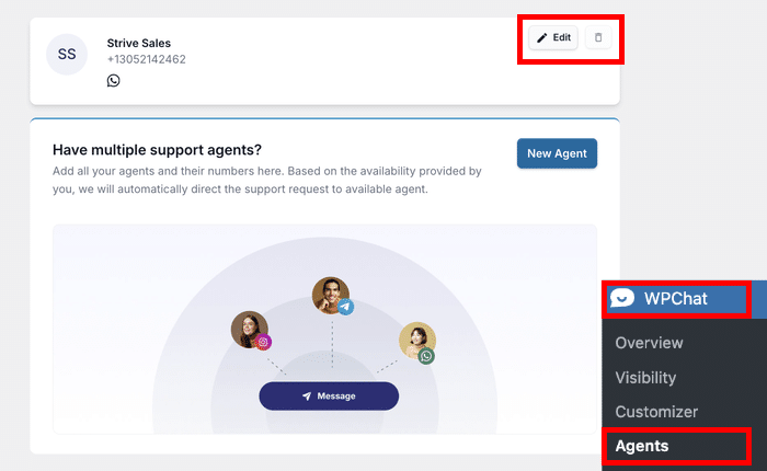 start editing your whatsapp chat agent