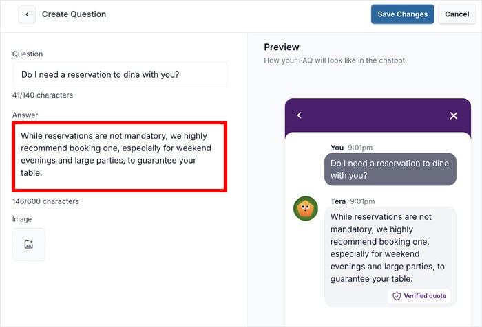 input an answer to your faq question